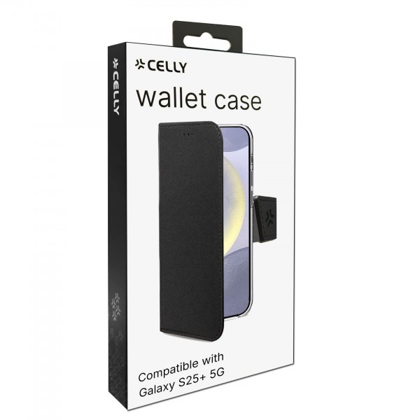 Celly Samsung Galaxy S25 Plus Etui Wally Wallet Case Svart