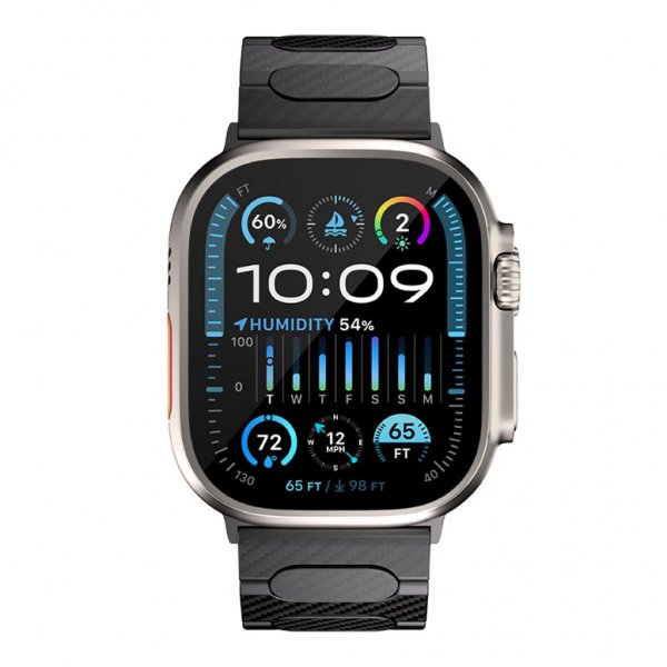 Just Mobile Apple Watch 44/45/46mm/Apple Watch Ultra Armbånd Karbonfiber