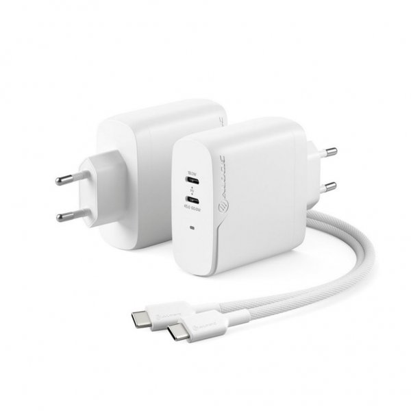 ALOGIC Rapid Power 2-ports (45+18W) GaN Lader ink. 2m USB-C ladekable