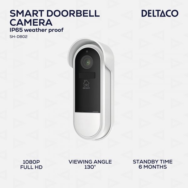 Deltaco Smart Home WiFi dørklokke med kamera IP65
