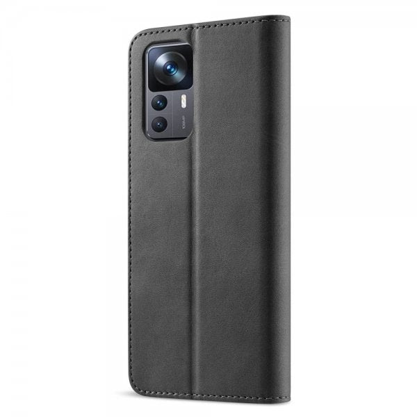 Lc.Imeeke Xiaomi 12T/12T Pro Etui med Kortlomme stativfunksjon Svart