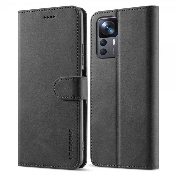 Lc.Imeeke Xiaomi 12T/12T Pro Etui med Kortlomme stativfunksjon Svart