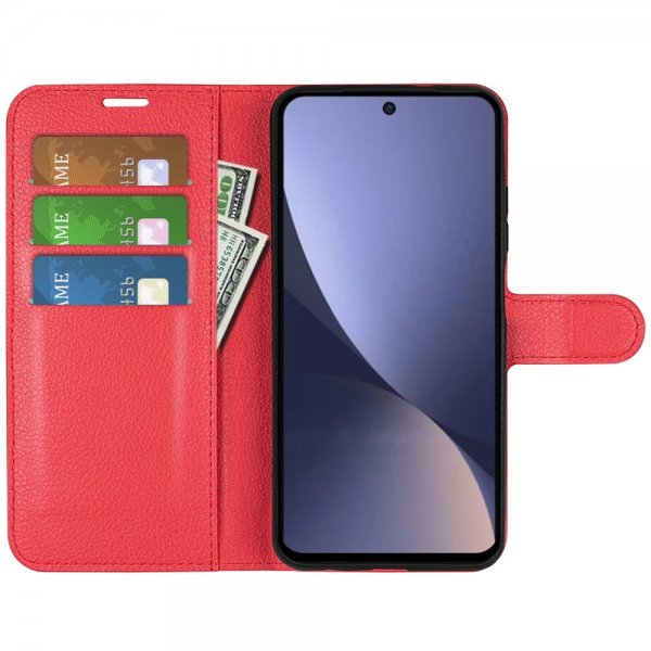 Xiaomi 13 Etui Litchi Rød