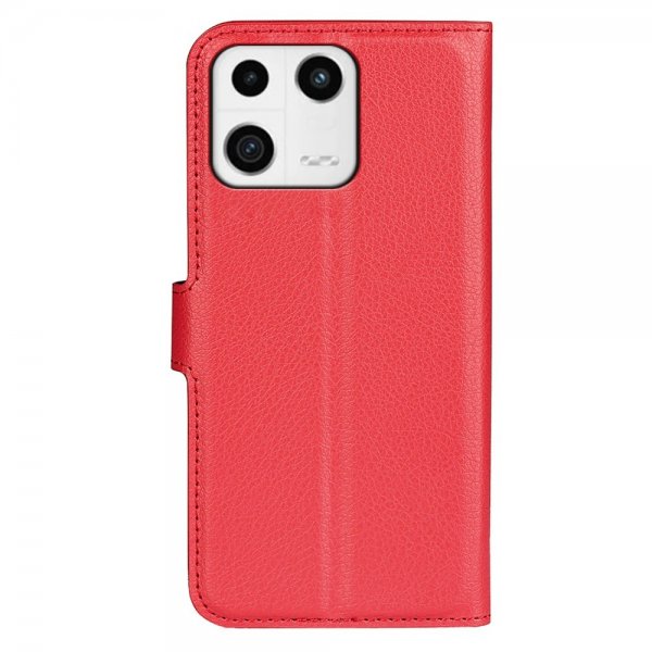 Xiaomi 13 Etui Litchi Rød