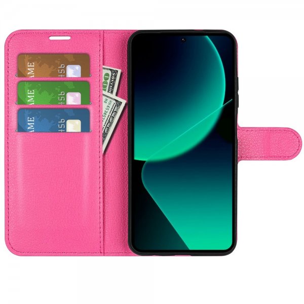 Xiaomi 13T/13T Pro Etui Litchi Magenta