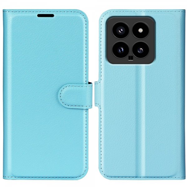 Xiaomi 14 Etui Litchi Blå