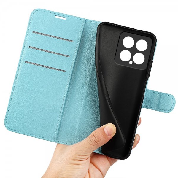 Xiaomi 14 Etui Litchi Blå