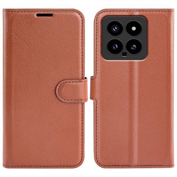 Xiaomi 14 Etui Litchi Brun