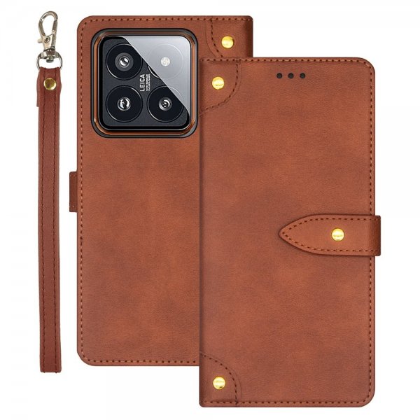 Xiaomi 14 Etui med Stropp Brun