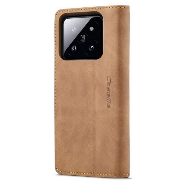 CaseMe Xiaomi 14 Etui Retro Flip Brun