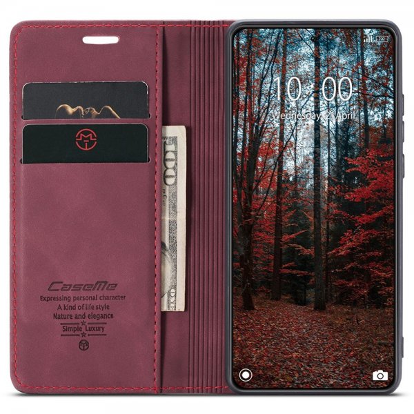 CaseMe Xiaomi 14 Etui Retro Flip Rød