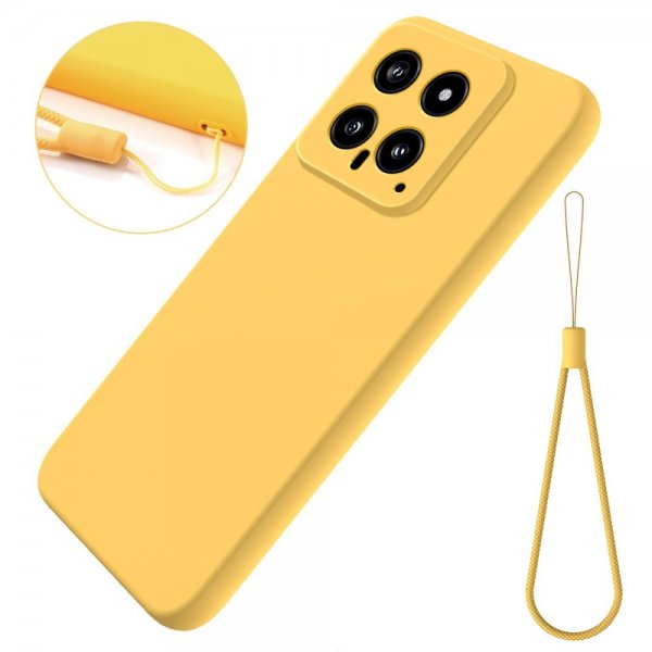 Xiaomi 14 Deksel med Stropp Silikon Gul