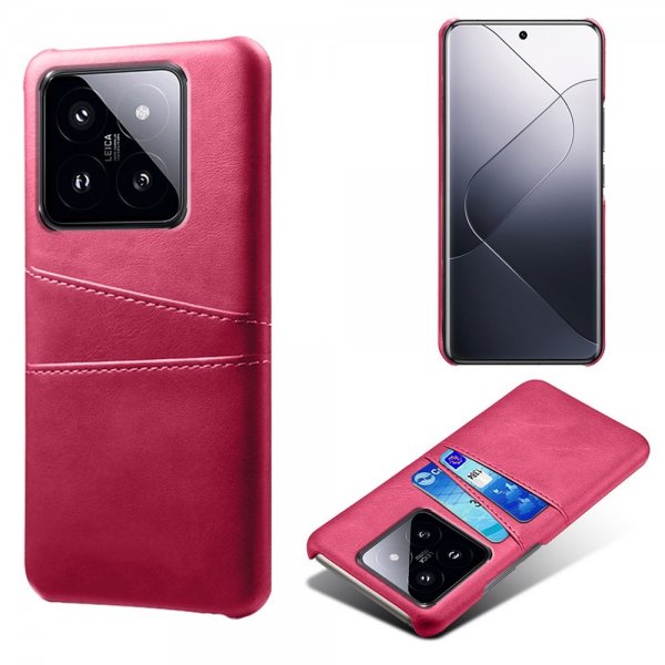Xiaomi 14 Deksel med To Kortlommer Magenta