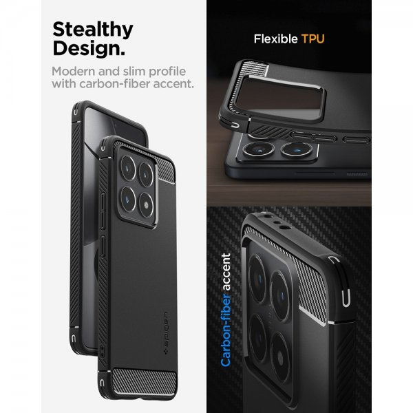 Spigen Xiaomi 14T Deksel Rugged Armor Matte Black