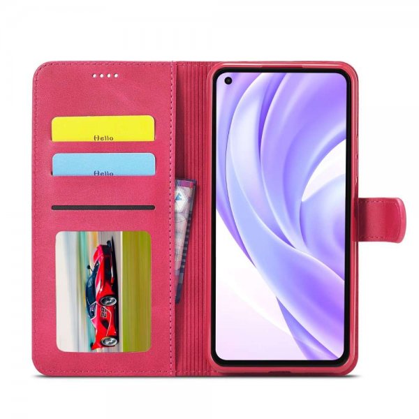 Lc.Imeeke Xiaomi Mi 11 Etui med Kortlomme Rød