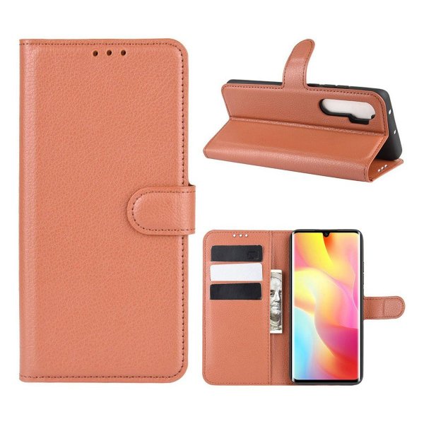 Xiaomi Mi Note 10 Lite Etui med Stativ Brun