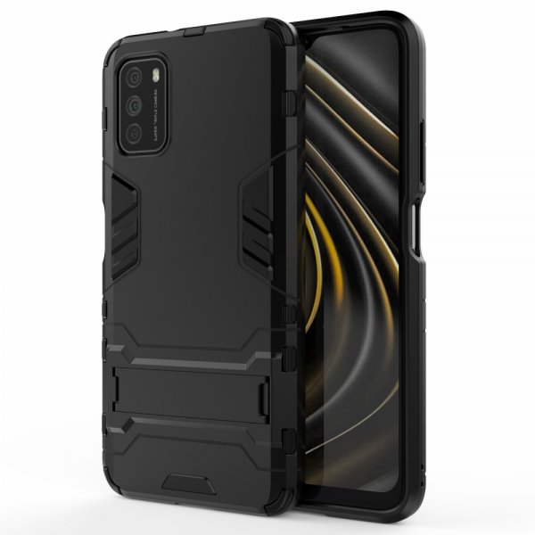 Xiaomi Poco M3 Deksel Armor Stativfunksjon Svart