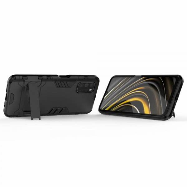 Xiaomi Poco M3 Deksel Armor Stativfunksjon Svart