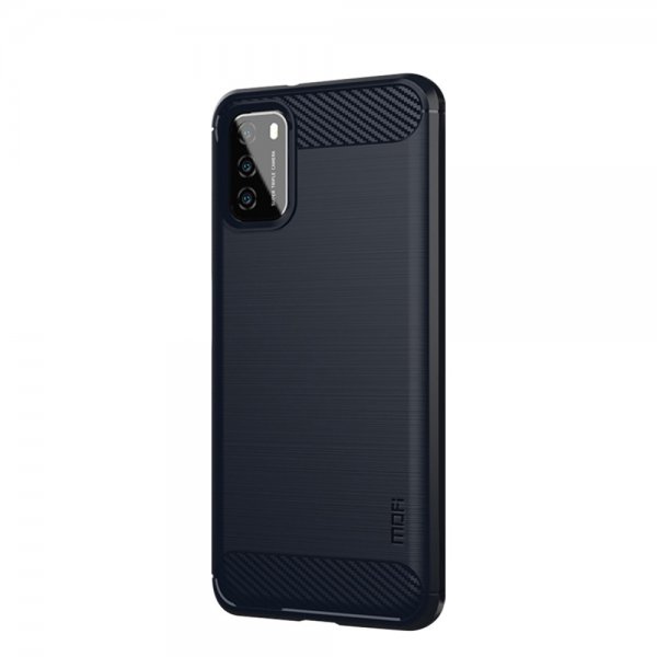 Mofi Xiaomi Poco M3 Deksel Børstet Karbonfibertekstur Blå