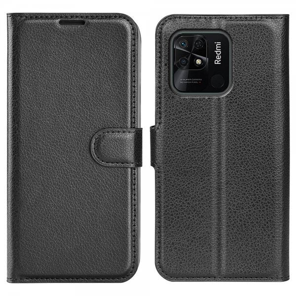 Xiaomi Redmi 10C Etui Litchi Svart