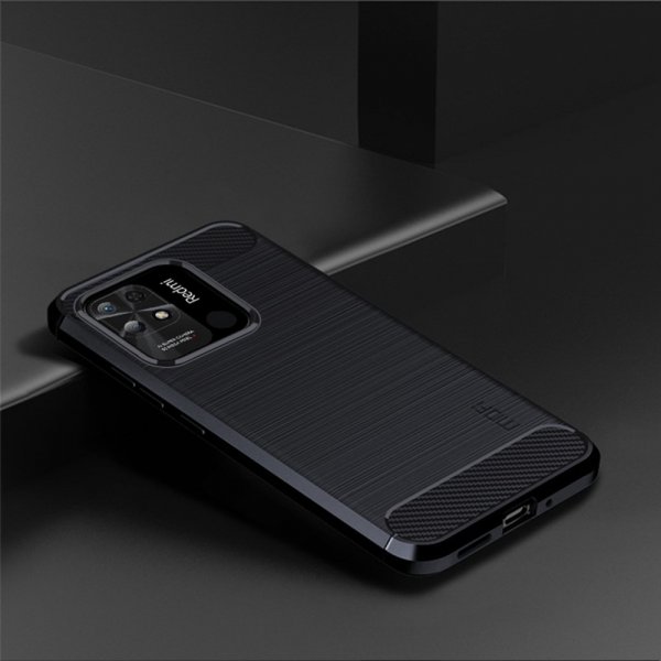 Mofi Xiaomi Redmi 10C Deksel Børstet Karbonfibertekstur Blå