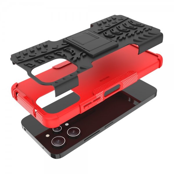 Xiaomi Redmi 12 Deksel Dekkmønster Stativfunksjon Rød