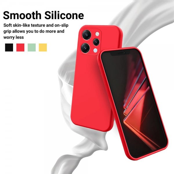 Xiaomi Redmi 12 Deksel med Stropp Silikon Rød