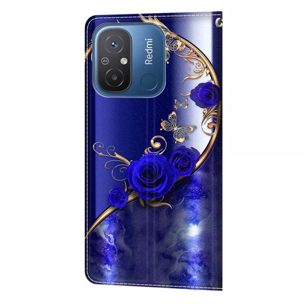 Xiaomi Redmi 12C Etui Motiv Blåa Rosor