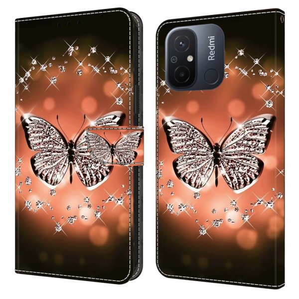 Xiaomi Redmi 12C Etui Motiv Krystall Sommerfugl