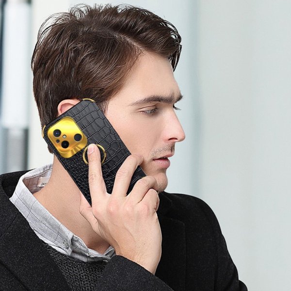 Xiaomi Redmi 12C Deksel Krokodillemønster Finger Ring Svart