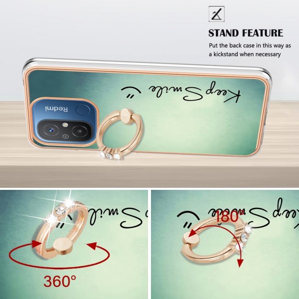 Xiaomi Redmi 12C Deksel Finger Ring Motiv Keep Smile
