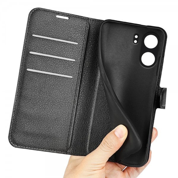 Xiaomi Redmi 13C Etui Litchi Svart