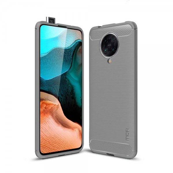 Mofi Xiaomi Redmi K30 Pro Deksel Børstet Karbonfibertekstur Grå
