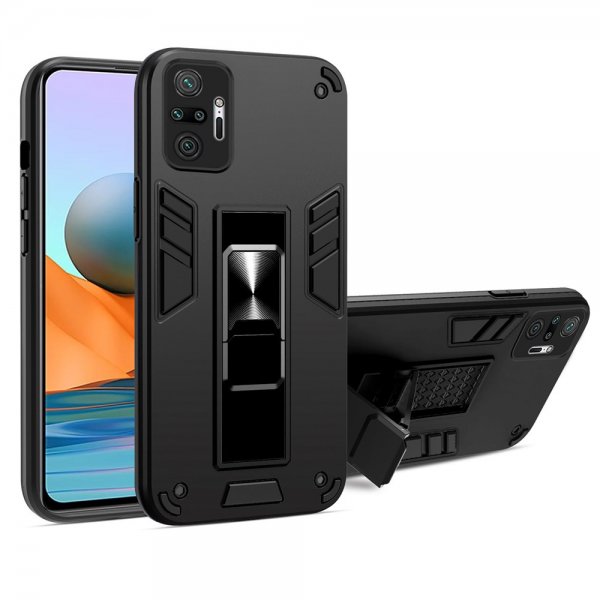 Xiaomi Redmi Note 10 Pro Deksel Stativfunksjon Metallplate Svart