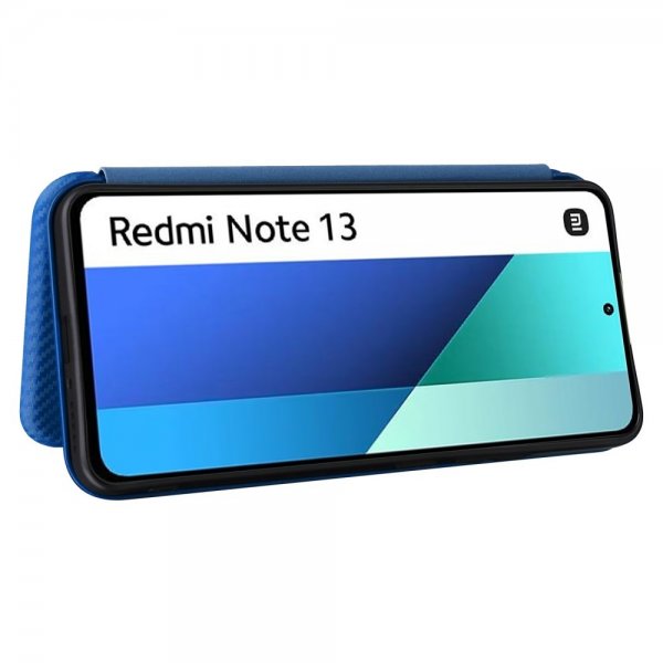 Xiaomi Redmi Note 13 4G Etui Karbonfibertekstur Blå
