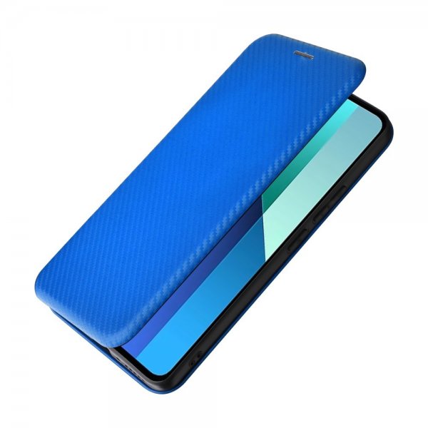 Xiaomi Redmi Note 13 4G Etui Karbonfibertekstur Blå