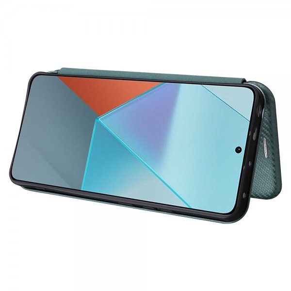 Xiaomi Redmi Note 13 5G Etui Karbonfibertekstur Grønn