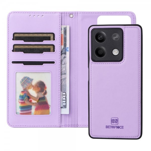 Betopnice Xiaomi Redmi Note 13 5G Etui Avtagbart Deksel 005 Lilla