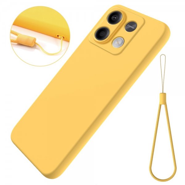 Xiaomi Redmi Note 13 5G Deksel med Stropp Silikon Gul