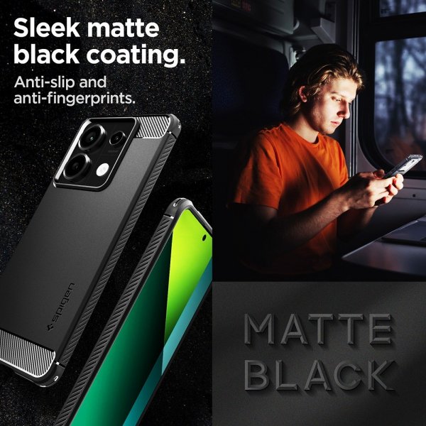 Spigen Xiaomi Redmi Note 13 Pro 5G Deksel Rugged Armor Matte Black