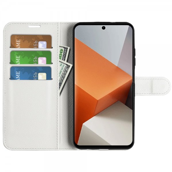 Xiaomi Redmi Note 13 Pro Plus 5G Etui Litchi Hvit