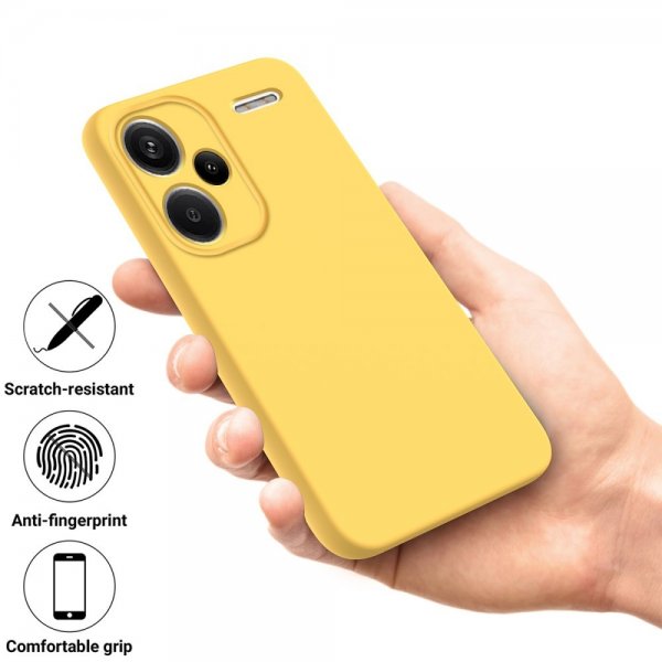 Xiaomi Redmi Note 13 Pro Plus 5G Deksel med Stropp Silikon Gul