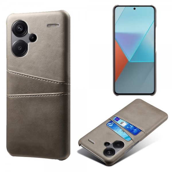 Xiaomi Redmi Note 13 Pro Plus 5G Deksel med To Kortlommer Grå
