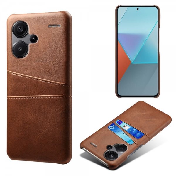 Xiaomi Redmi Note 13 Pro Plus 5G Deksel med To Kortlommer Mørkebrun