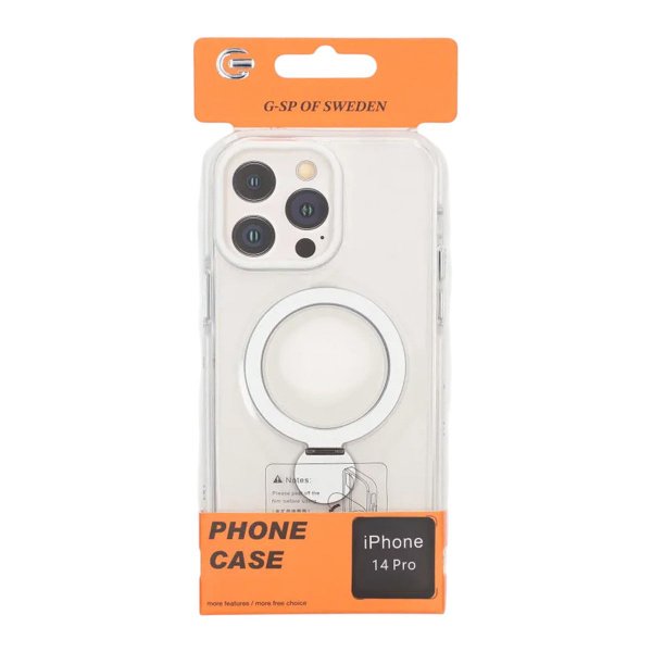 iPhone 14 Pro Deksel Ring Stand MagSafe Transparent