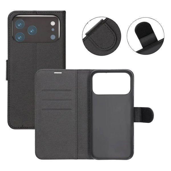 iPhone 17 Pro Etui med Kortlomme stativfunksjon Svart