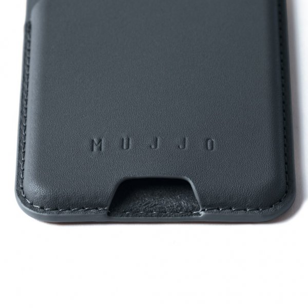 Mujjo MagSafe Kortholder Full Leather Magnetic Wallet Basalt