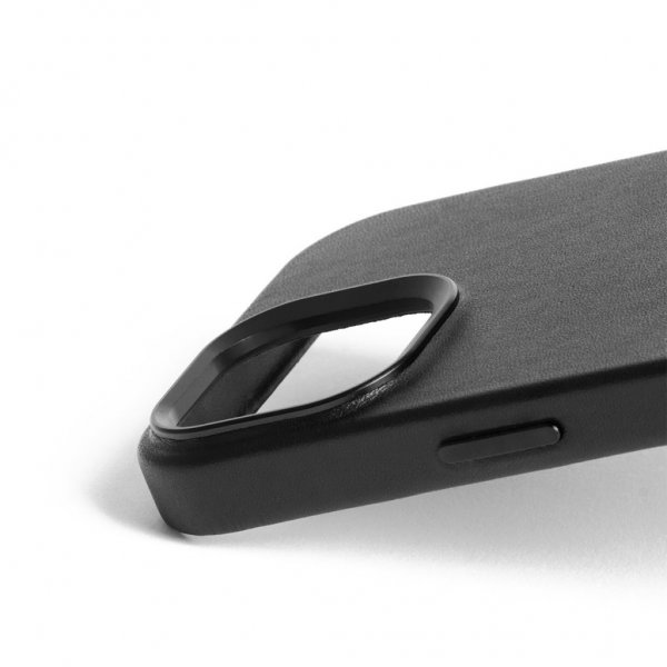 Mujjo iPhone 15 Deksel Full Leather Case Svart