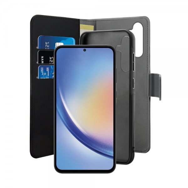 Puro Samsung Galaxy A35 Etui Wallet Detachable 2 in 1 Svart