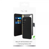 Puro Samsung Galaxy A35 Etui Wallet Detachable 2 in 1 Svart
